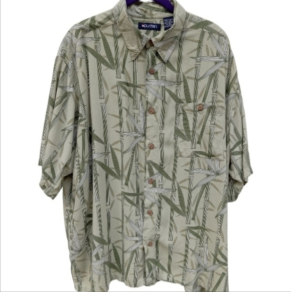 Men's Hawaiian Shirt Green Bamboo by Puritan Size XL - Picture 1 of 6